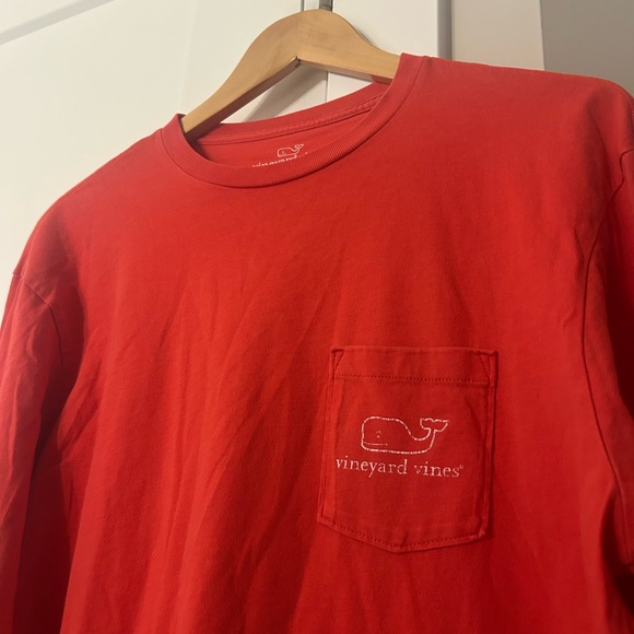 Vineyard Vines Men's Bright Red Long Sleeve Tee - Picture 3 of 6